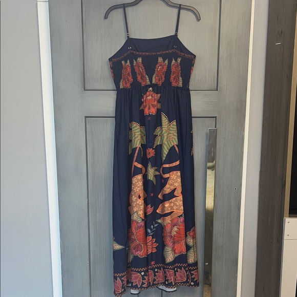 SHEIN Sz LG 8/10 Bohemian Spaghetti Strap Maxi Dress, Flowy Adjustable Straps - Picture 6 of 11